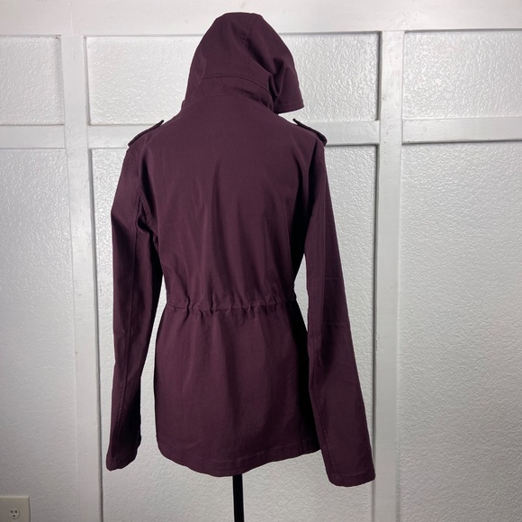 Eden Society Burgundy Hooded Utility Jacket Women’s Large - Picture 4 of 10